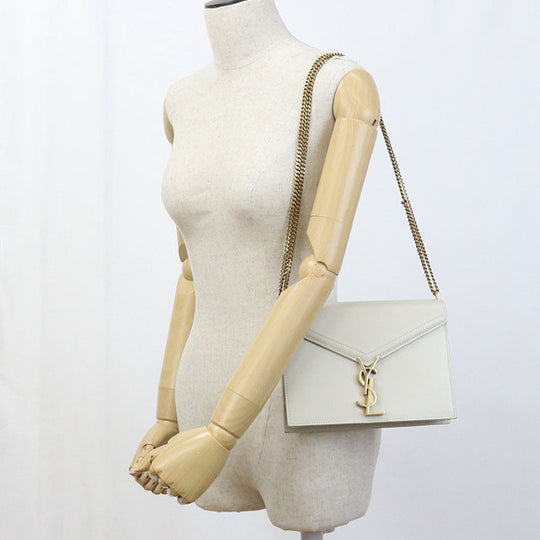 SAINT LAURENT 532750 Shoulder Bag Cassandra Chainbag leather ivory Women