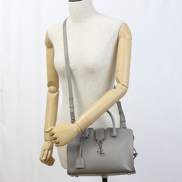 SAINT LAURENT LTH424868 Handbag Baby mosquito bus 2way handbag leather gray Women
