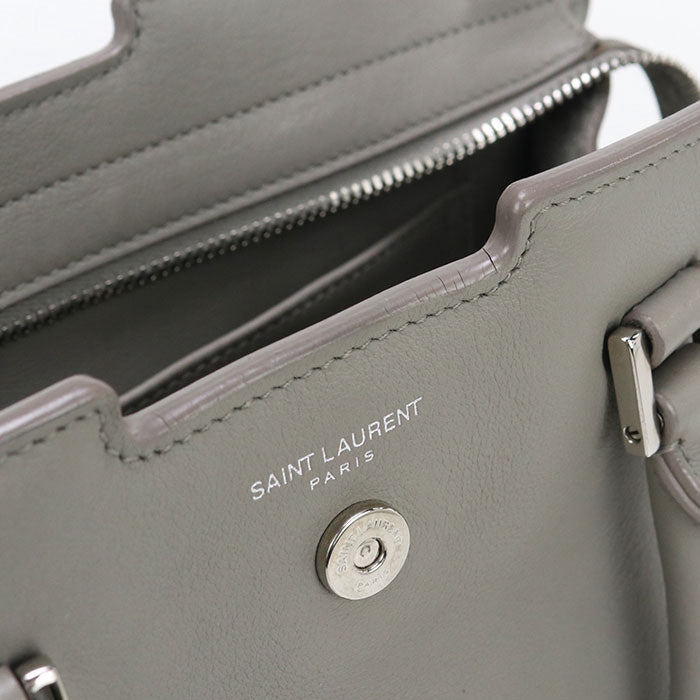 SAINT LAURENT LTH424868 Handbag Baby mosquito bus 2way handbag leather gray Women