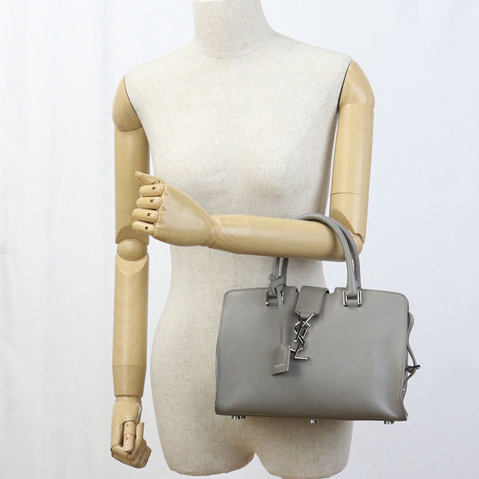 SAINT LAURENT LTH424868 Handbag Baby mosquito bus 2way handbag leather gray Women