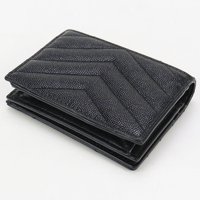 SAINT LAURENT SL89281 Monogram wallet Folded wallet Calfskin Black Women