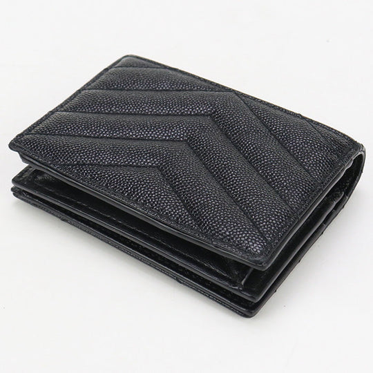 SAINT LAURENT SL89281 Monogram wallet Folded wallet Calfskin Black Women