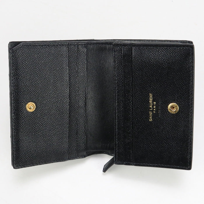 SAINT LAURENT SL89281 Monogram wallet Folded wallet Calfskin Black Women