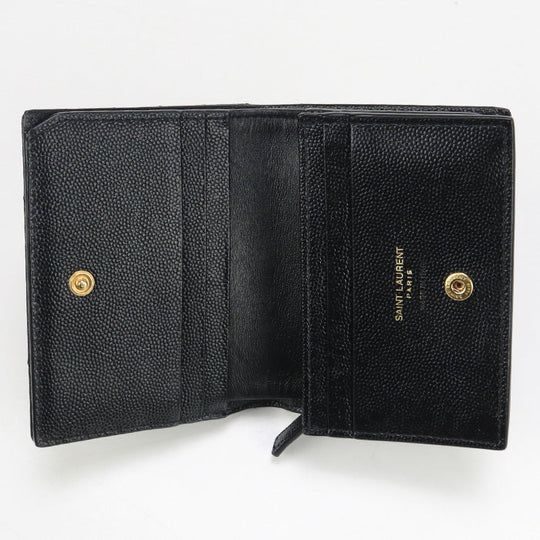 SAINT LAURENT SL89281 Monogram wallet Folded wallet Calfskin Black Women