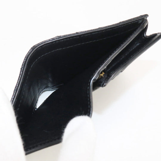 SAINT LAURENT SL89281 Monogram wallet Folded wallet Calfskin Black Women