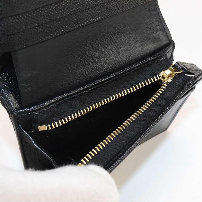 SAINT LAURENT SL89281 Monogram wallet Folded wallet Calfskin Black Women