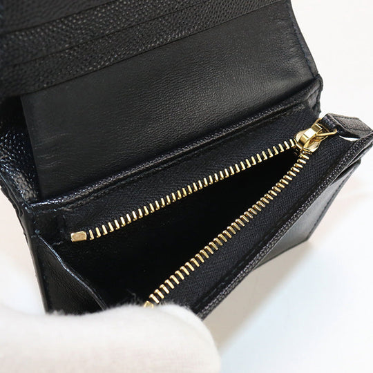 SAINT LAURENT SL89281 Monogram wallet Folded wallet Calfskin Black Women