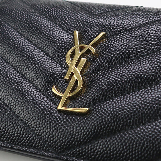 SAINT LAURENT SL89281 Monogram wallet Folded wallet Calfskin Black Women