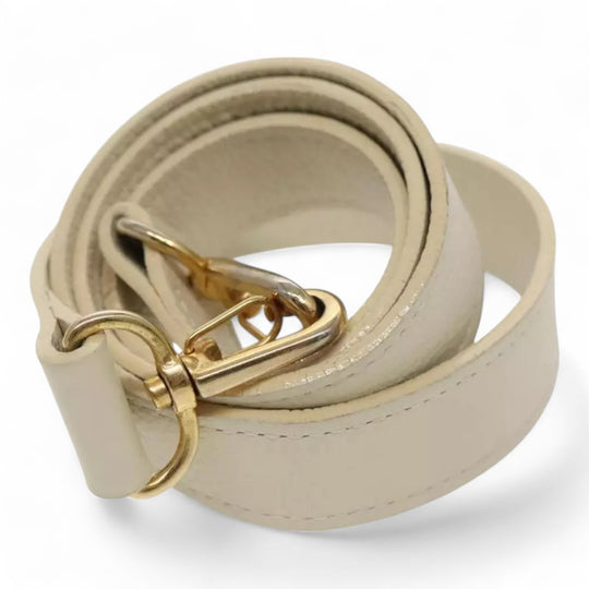 Saint Laurent Handbag Leather Cream Gold Women's Bag with Shoulder Strap